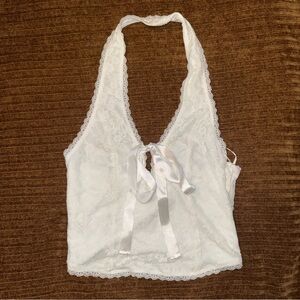 Tilly's White Lace Halter Tank Top